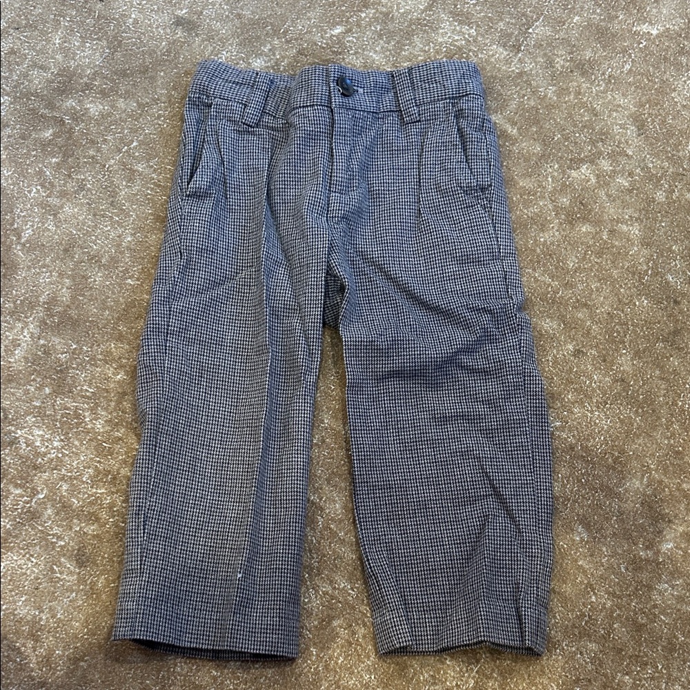 Janie and Jack Charcoal Checkered Trousers